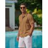 imageCOOFANDY Mens Casual Button Down Shirts Short Sleeve WrinkleFree Summer Beach WearCaramel