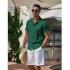 imageCOOFANDY Mens Casual Button Down Shirts Short Sleeve WrinkleFree Summer Beach WearDark Green