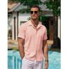 imageCOOFANDY Mens Casual Button Down Shirts Short Sleeve WrinkleFree Summer Beach WearPink