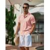 imageCOOFANDY Mens Casual Button Down Shirts Short Sleeve WrinkleFree Summer Beach WearPink