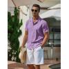 imageCOOFANDY Mens Casual Button Down Shirts Short Sleeve WrinkleFree Summer Beach WearPurple