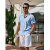 imageCOOFANDY Mens Casual Button Down Shirts Short Sleeve WrinkleFree Summer Beach WearSky Blue