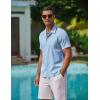 imageCOOFANDY Mens Casual Button Down Shirts Short Sleeve WrinkleFree Summer Beach WearSky Blue