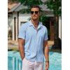 imageCOOFANDY Mens Casual Button Down Shirts Short Sleeve WrinkleFree Summer Beach WearSky Blue