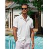 imageCOOFANDY Mens Casual Button Down Shirts Short Sleeve WrinkleFree Summer Beach WearWhite