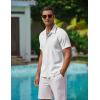 imageCOOFANDY Mens Casual Button Down Shirts Short Sleeve WrinkleFree Summer Beach WearWhite