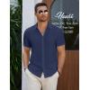 imageCOOFANDY Mens Casual Button Down Short Sleeve Shirts Summer Beach Wedding Shirt Vacation Cotton ShirtsGray Blue