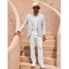 imageCOOFANDY Mens Casual Cotton Linen Blazer Lightweight Linen Sport Coat Two Button Suit JacketLight Grey