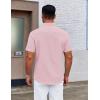 imageCOOFANDY Mens Casual Dress Shirt Short Sleeve Button Down Shirts Summer Wedding Untucked ShirtBaby Pink
