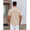 imageCOOFANDY Mens Casual Dress Shirt Short Sleeve Button Down Shirts Summer Wedding Untucked ShirtCream