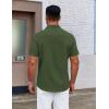imageCOOFANDY Mens Casual Dress Shirt Short Sleeve Button Down Shirts Summer Wedding Untucked ShirtForest Green