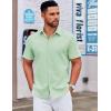 imageCOOFANDY Mens Casual Dress Shirt Short Sleeve Button Down Shirts Summer Wedding Untucked ShirtMint Green