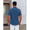 imageCOOFANDY Mens Casual Dress Shirt Short Sleeve Button Down Shirts Summer Wedding Untucked ShirtSapphire Blue