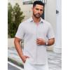 imageCOOFANDY Mens Casual Dress Shirt Short Sleeve Button Down Shirts Summer Wedding Untucked ShirtWhite