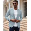imageCOOFANDY Mens Casual Knit Blazer Slim Fit Lightweight Sport Coat Stretch Two Button Suit JacketLight Blue