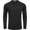 imageCOOFANDY Mens Casual Knit Polo Shirts Long Sleeve Button Down Sweater Polo Ribbed Cardigan Sweater with PocketAll Black