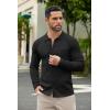 imageCOOFANDY Mens Casual Knit Polo Shirts Long Sleeve Button Down Sweater Polo Ribbed Cardigan Sweater with PocketAll Black