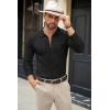 imageCOOFANDY Mens Casual Knit Polo Shirts Long Sleeve Button Down Sweater Polo Ribbed Cardigan Sweater with PocketAll Black