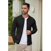 imageCOOFANDY Mens Casual Knit Polo Shirts Long Sleeve Button Down Sweater Polo Ribbed Cardigan Sweater with PocketAll Black