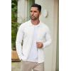 imageCOOFANDY Mens Casual Knit Polo Shirts Long Sleeve Button Down Sweater Polo Ribbed Cardigan Sweater with PocketAll White