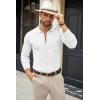 imageCOOFANDY Mens Casual Knit Polo Shirts Long Sleeve Button Down Sweater Polo Ribbed Cardigan Sweater with PocketAll White