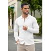 imageCOOFANDY Mens Casual Knit Polo Shirts Long Sleeve Button Down Sweater Polo Ribbed Cardigan Sweater with PocketAll White