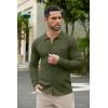 imageCOOFANDY Mens Casual Knit Polo Shirts Long Sleeve Button Down Sweater Polo Ribbed Cardigan Sweater with PocketArmy Green