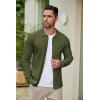 imageCOOFANDY Mens Casual Knit Polo Shirts Long Sleeve Button Down Sweater Polo Ribbed Cardigan Sweater with PocketArmy Green