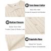 imageCOOFANDY Mens Casual Knit Polo Shirts Long Sleeve Button Down Sweater Polo Ribbed Cardigan Sweater with PocketBeige