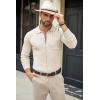 imageCOOFANDY Mens Casual Knit Polo Shirts Long Sleeve Button Down Sweater Polo Ribbed Cardigan Sweater with PocketBeige