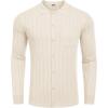 imageCOOFANDY Mens Casual Knit Polo Shirts Long Sleeve Button Down Sweater Polo Ribbed Cardigan Sweater with PocketBeige