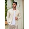 imageCOOFANDY Mens Casual Knit Polo Shirts Long Sleeve Button Down Sweater Polo Ribbed Cardigan Sweater with PocketBeige