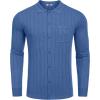 imageCOOFANDY Mens Casual Knit Polo Shirts Long Sleeve Button Down Sweater Polo Ribbed Cardigan Sweater with PocketBlue