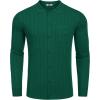 imageCOOFANDY Mens Casual Knit Polo Shirts Long Sleeve Button Down Sweater Polo Ribbed Cardigan Sweater with PocketDark Green
