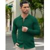 imageCOOFANDY Mens Casual Knit Polo Shirts Long Sleeve Button Down Sweater Polo Ribbed Cardigan Sweater with PocketDark Green