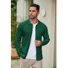 imageCOOFANDY Mens Casual Knit Polo Shirts Long Sleeve Button Down Sweater Polo Ribbed Cardigan Sweater with PocketDark Green