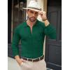 imageCOOFANDY Mens Casual Knit Polo Shirts Long Sleeve Button Down Sweater Polo Ribbed Cardigan Sweater with PocketDark Green