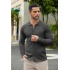 imageCOOFANDY Mens Casual Knit Polo Shirts Long Sleeve Button Down Sweater Polo Ribbed Cardigan Sweater with PocketDark Grey