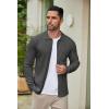 imageCOOFANDY Mens Casual Knit Polo Shirts Long Sleeve Button Down Sweater Polo Ribbed Cardigan Sweater with PocketDark Grey