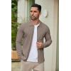 imageCOOFANDY Mens Casual Knit Polo Shirts Long Sleeve Button Down Sweater Polo Ribbed Cardigan Sweater with PocketKhaki