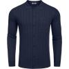 imageCOOFANDY Mens Casual Knit Polo Shirts Long Sleeve Button Down Sweater Polo Ribbed Cardigan Sweater with PocketNavy Blue
