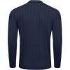 imageCOOFANDY Mens Casual Knit Polo Shirts Long Sleeve Button Down Sweater Polo Ribbed Cardigan Sweater with PocketNavy Blue