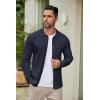 imageCOOFANDY Mens Casual Knit Polo Shirts Long Sleeve Button Down Sweater Polo Ribbed Cardigan Sweater with PocketNavy Blue