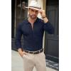 imageCOOFANDY Mens Casual Knit Polo Shirts Long Sleeve Button Down Sweater Polo Ribbed Cardigan Sweater with PocketNavy Blue