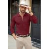 imageCOOFANDY Mens Casual Knit Polo Shirts Long Sleeve Button Down Sweater Polo Ribbed Cardigan Sweater with PocketWine Red