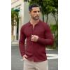 imageCOOFANDY Mens Casual Knit Polo Shirts Long Sleeve Button Down Sweater Polo Ribbed Cardigan Sweater with PocketWine Red