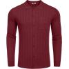 imageCOOFANDY Mens Casual Knit Polo Shirts Long Sleeve Button Down Sweater Polo Ribbed Cardigan Sweater with PocketWine Red