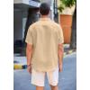 imageCOOFANDY Mens Casual Linen Shirts Short Sleeve Button Down Shirt Summer Beach TopsBeige