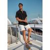 imageCOOFANDY Mens Casual Linen Shirts Short Sleeve Button Down Shirt Summer Beach TopsBlack