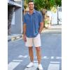 imageCOOFANDY Mens Casual Linen Shirts Short Sleeve Button Down Shirt Summer Beach TopsBlue